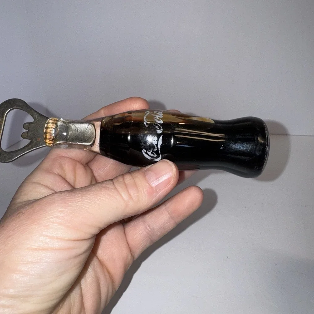 Vtg COCA-COLA Plush Polar Bear &‎ Liquid Filled Soda Bottle Opener